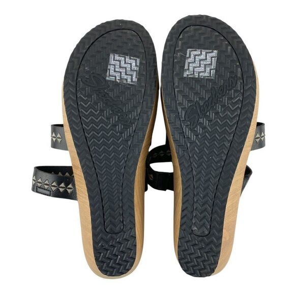 Skechers women's Black Becka Counting Summers Wedge Sandal US 9 - Picture 5 of 8